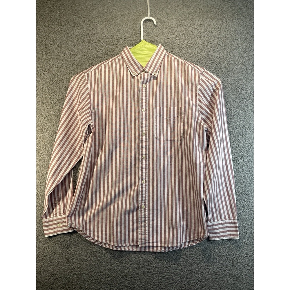 Old Navy Striped Classic Dress Shirt Men's Large Striped Long Sleeve Button